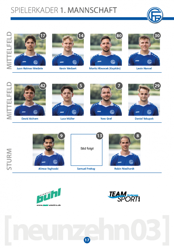 FC 03 Radolfzell: Kader 1. Mannschaft 2026/2027